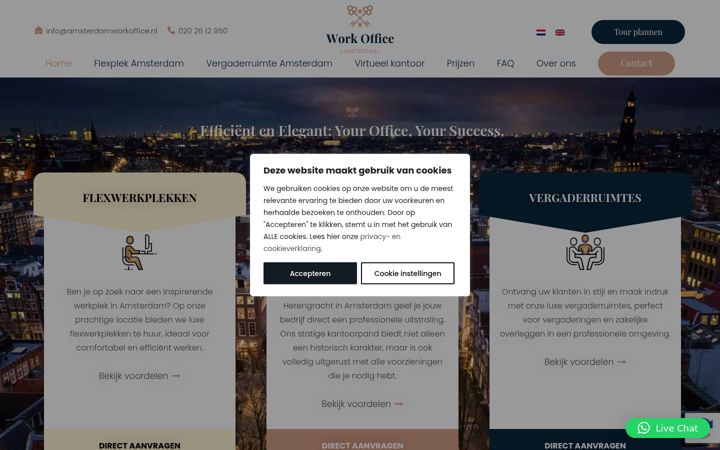 Screenshot του amsterdamworkoffice.nl