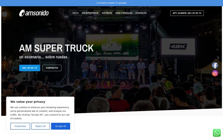 Screenshot of amsupertruck.com