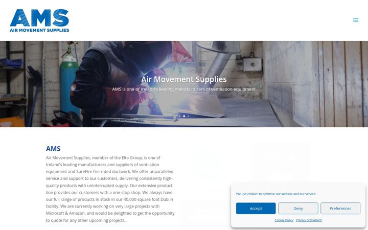 Screenshot of amsventilation.com
