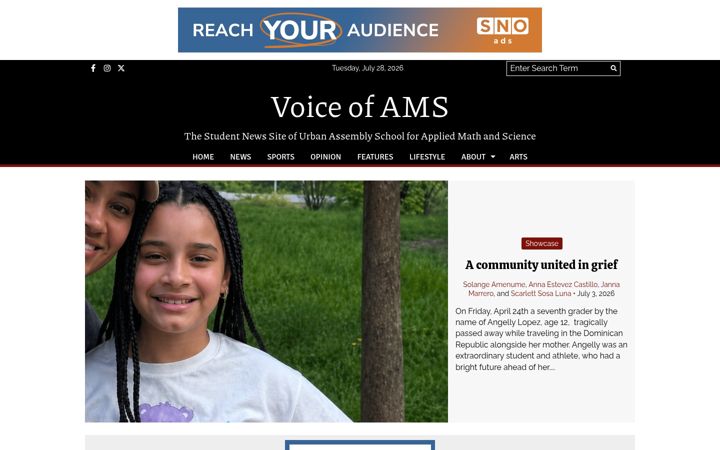 Screenshot of amsvoice.org