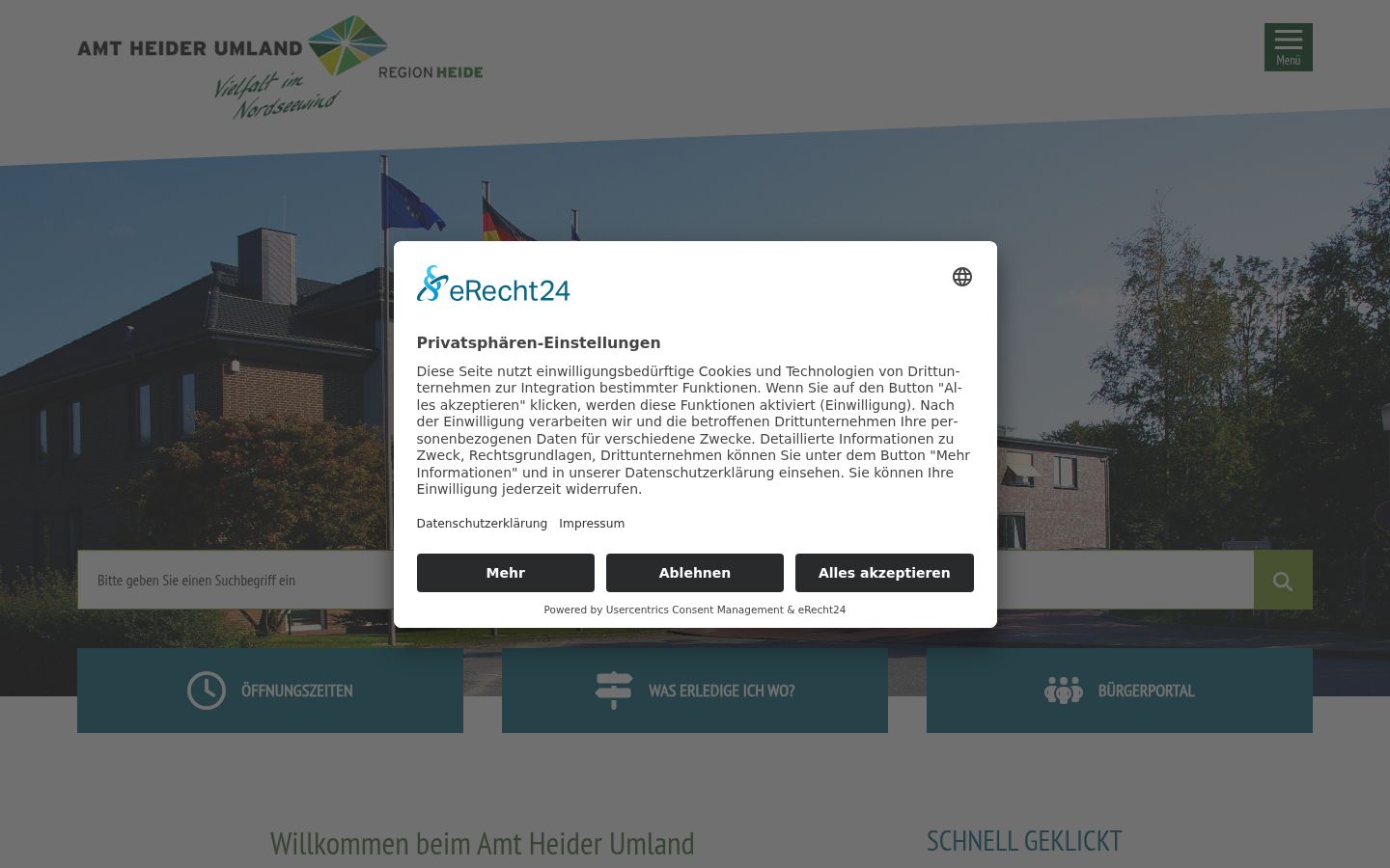 Screenshot of the consent banner shown before any interaction