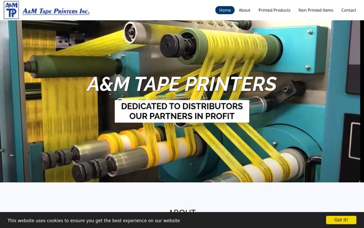 Screenshot of amtapeprinters.com