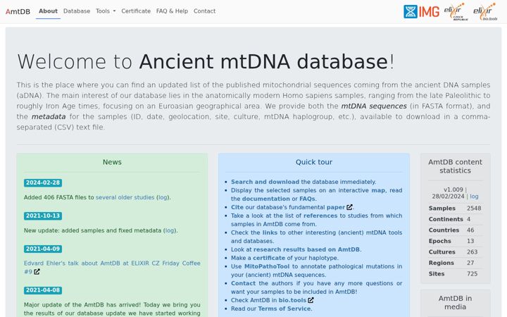 Screenshot of amtdb.org