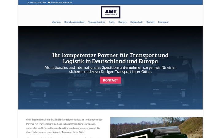 Ekraanipilt saidist amtinternational.de