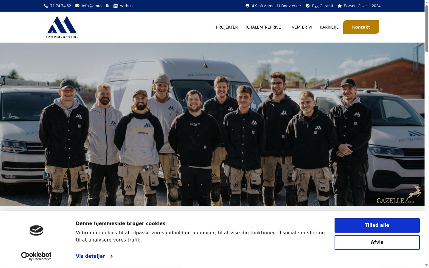 Skärmbild av samtyckesbannern som visades före någon interaktion