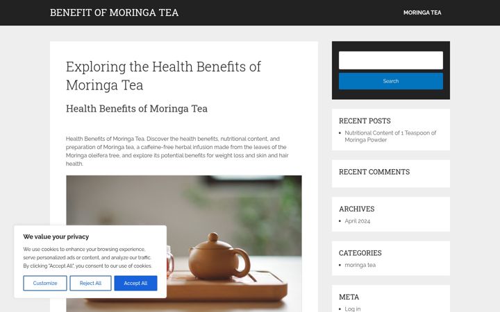 Screenshot of amtrademoringa.com