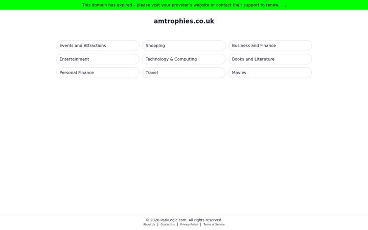 Screenshot of amtrophies.co.uk