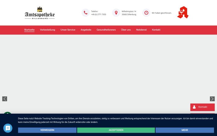 Screenshot of amtsapotheke-dillenburg.de