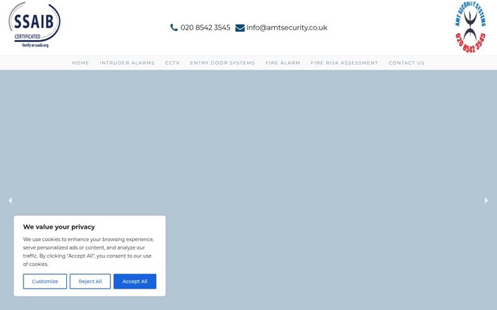 Screenshot of amtsecurity.co.uk