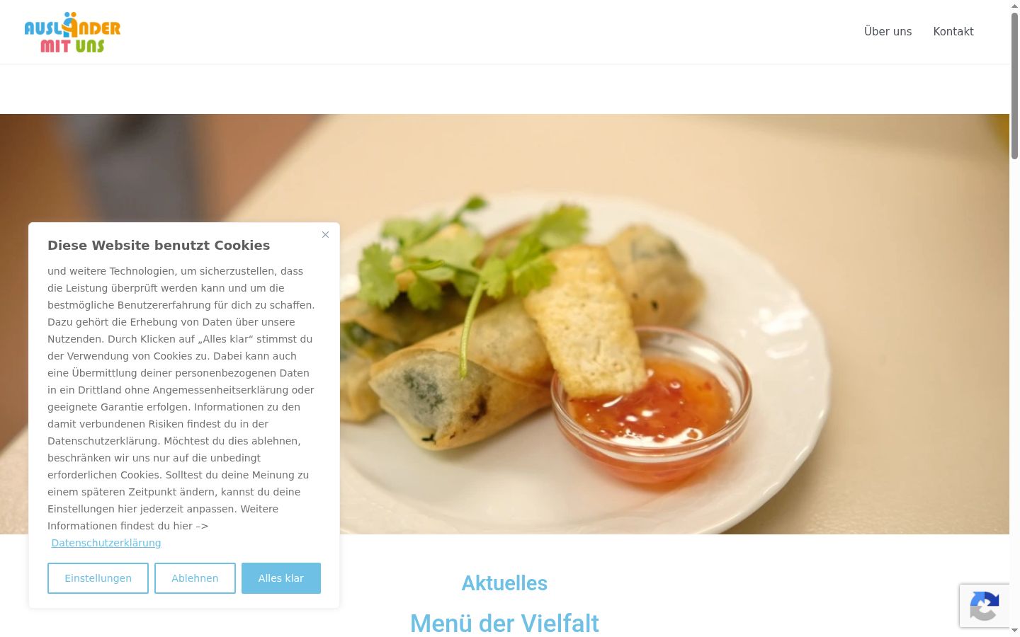 Screenshot of the consent banner shown before any interaction