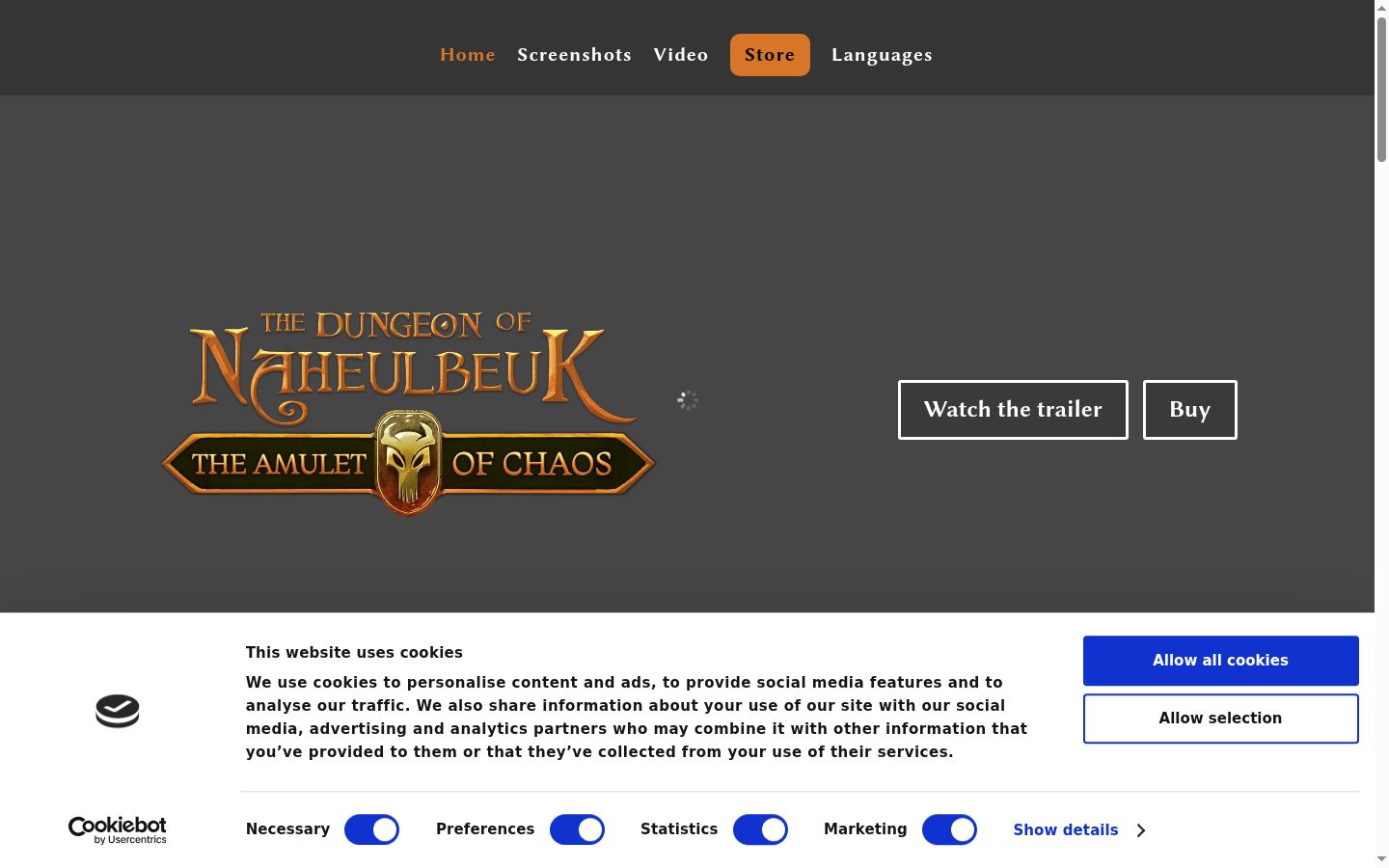 Screenshot of the consent banner shown before any interaction