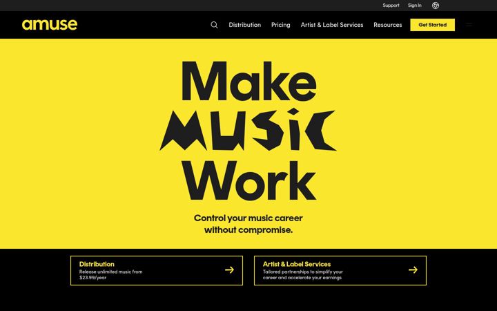 Screenshot of amuse.io
