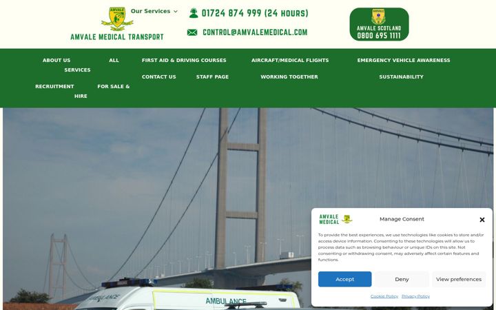 Skjermbilde av amvalemedical.co.uk