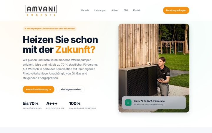 Screenshot of amvani.de