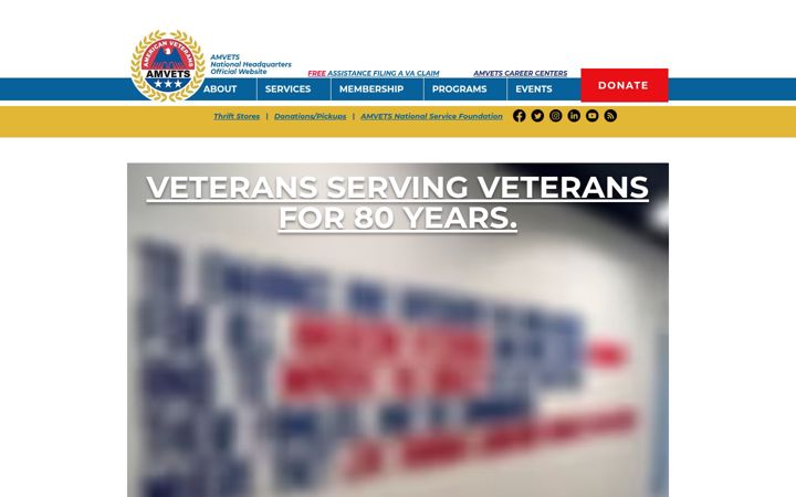 Skjermbilde av amvets.org