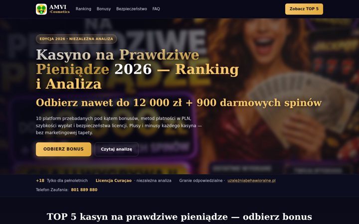 Screenshot of amvicosmetics.com