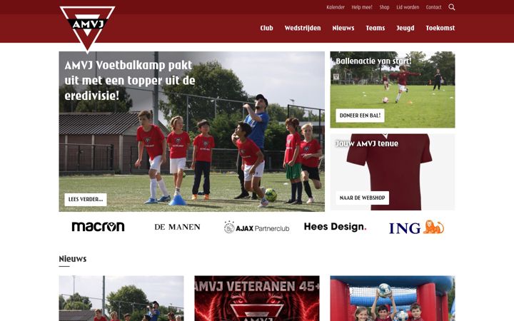 Screenshot of amvjvoetbal.nl