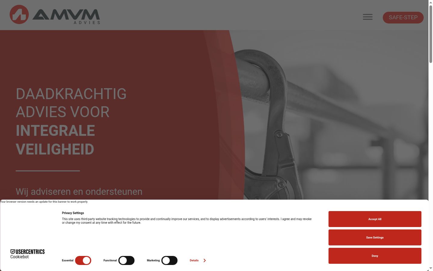 Screenshot del banner di consenso mostrato prima di qualsiasi interazione