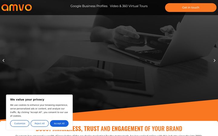 Screenshot of amvo.co.uk
