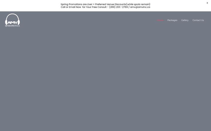 Screenshot of amvweddings.ca