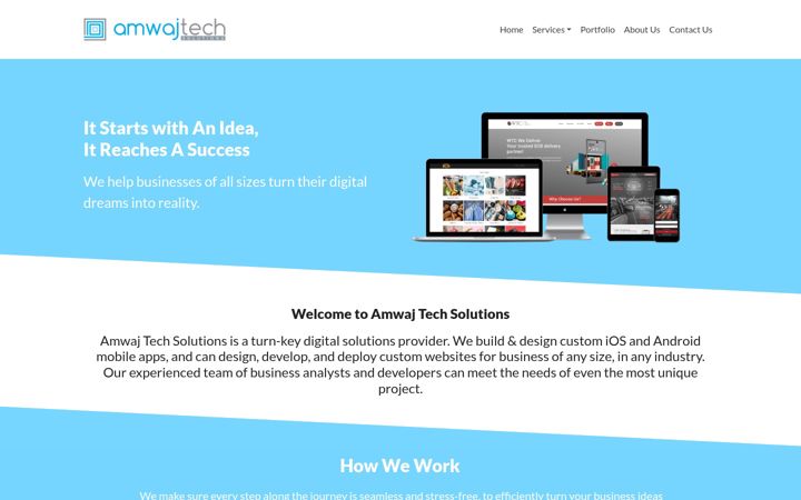 Screenshot of amwajtech.com