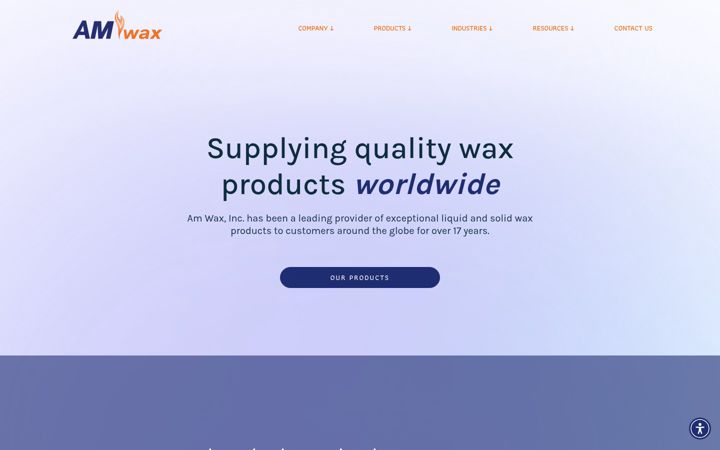 Screenshot of amwaxinc.com