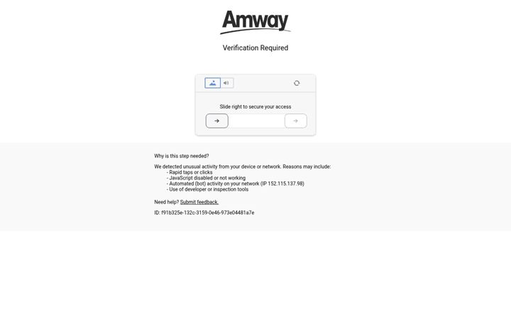 Skærmbillede af amway.com