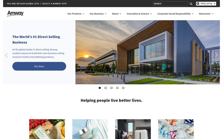Screenshot of amwayglobal.com