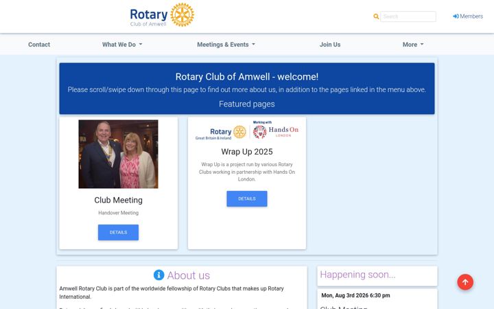 Skjermbilde av amwellrotary.org.uk
