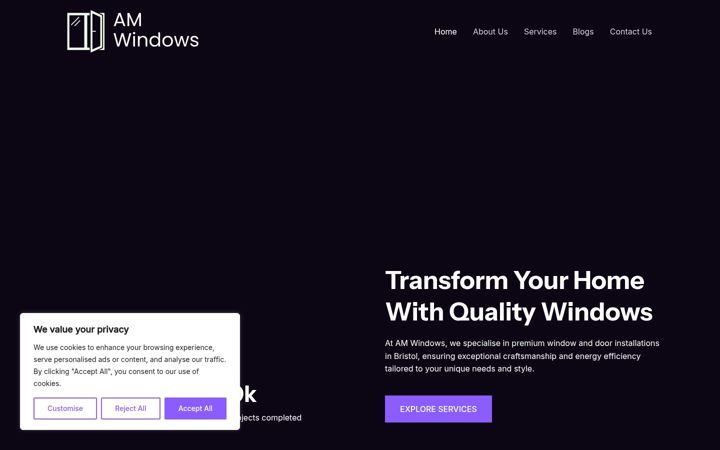 Screenshot of amwindows.co.uk