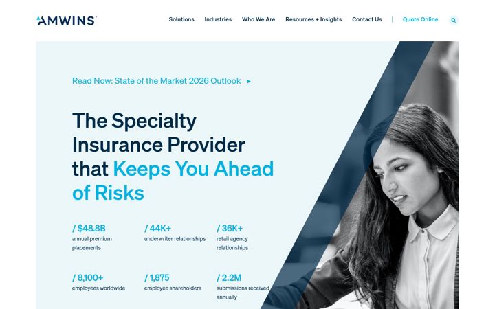 Screenshot of amwins.com