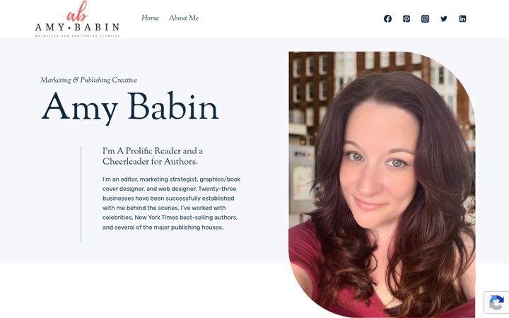 Screenshot of amybabin.com