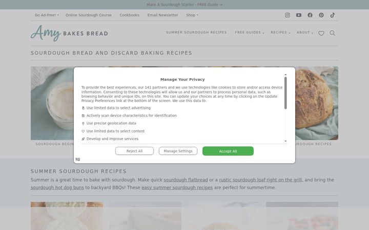 Screenshot of amybakesbread.com