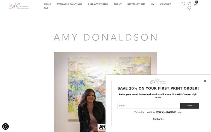 Screenshot of amydonaldson.com