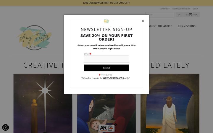 Screenshot of amyfosterart.com