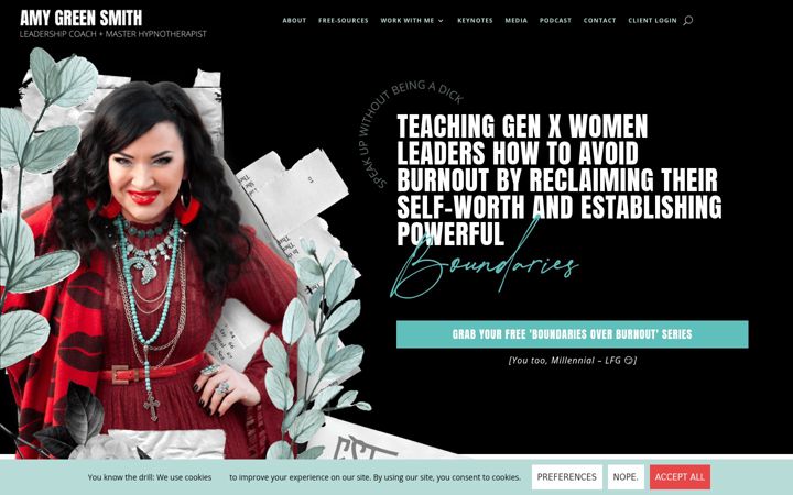 Screenshot of amygreensmith.com
