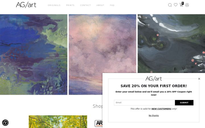 Screenshot of amygroveart.com