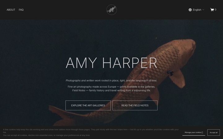 Screenshot of amyharperfoto.com