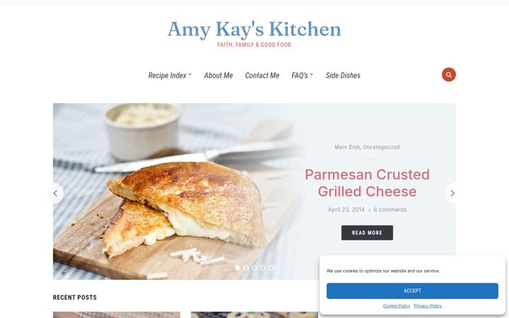 Screenshot of amykayskitchen.com