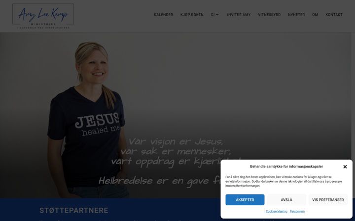 Skärmbild av amyleekemp.no
