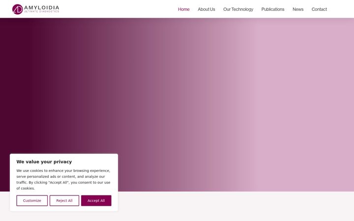 Screenshot of amyloidia.se