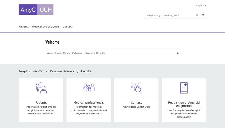 Screenshot stránky amyloidosis.dk