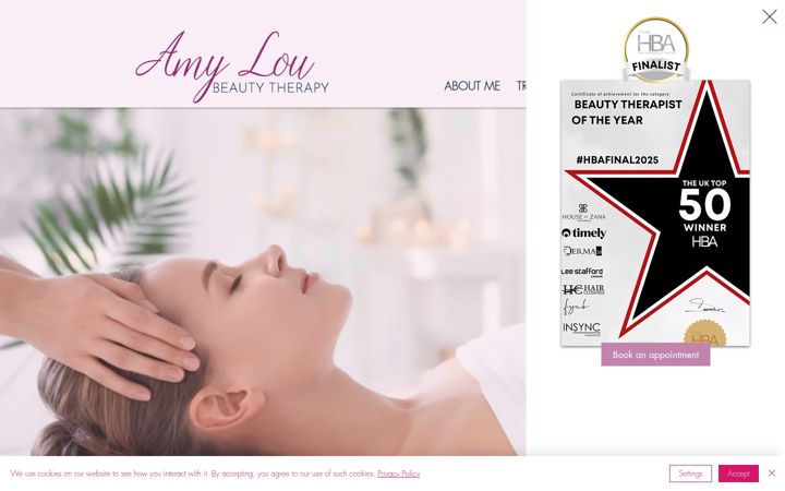 Screenshot of amyloubeautytherapy.com