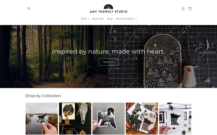 Screenshot of amymathewsart.com
