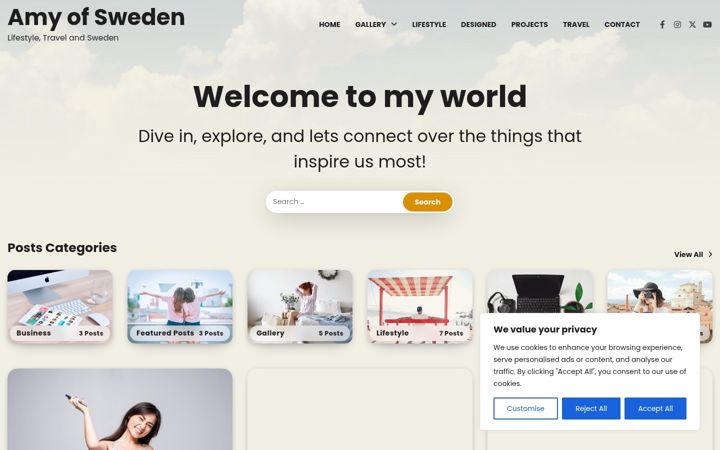 Screenshot of amyofsweden.com