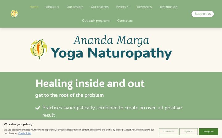 Screenshot του amyoganaturopathy.org
