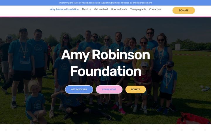 Screenshot of amyrobinsonfoundation.org