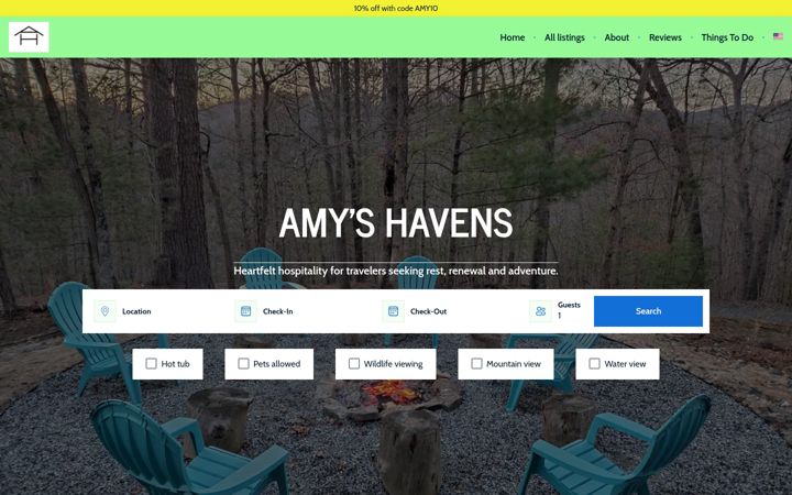 Screenshot of amyshavens.com