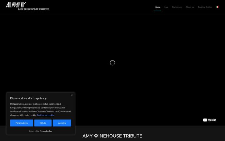 Screenshot of amywinehousetribute.it