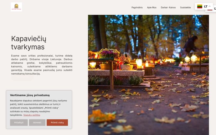 Screenshot stránky amzinasviesa.lt